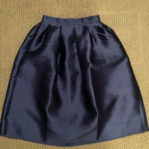 Navy blue midi skirt